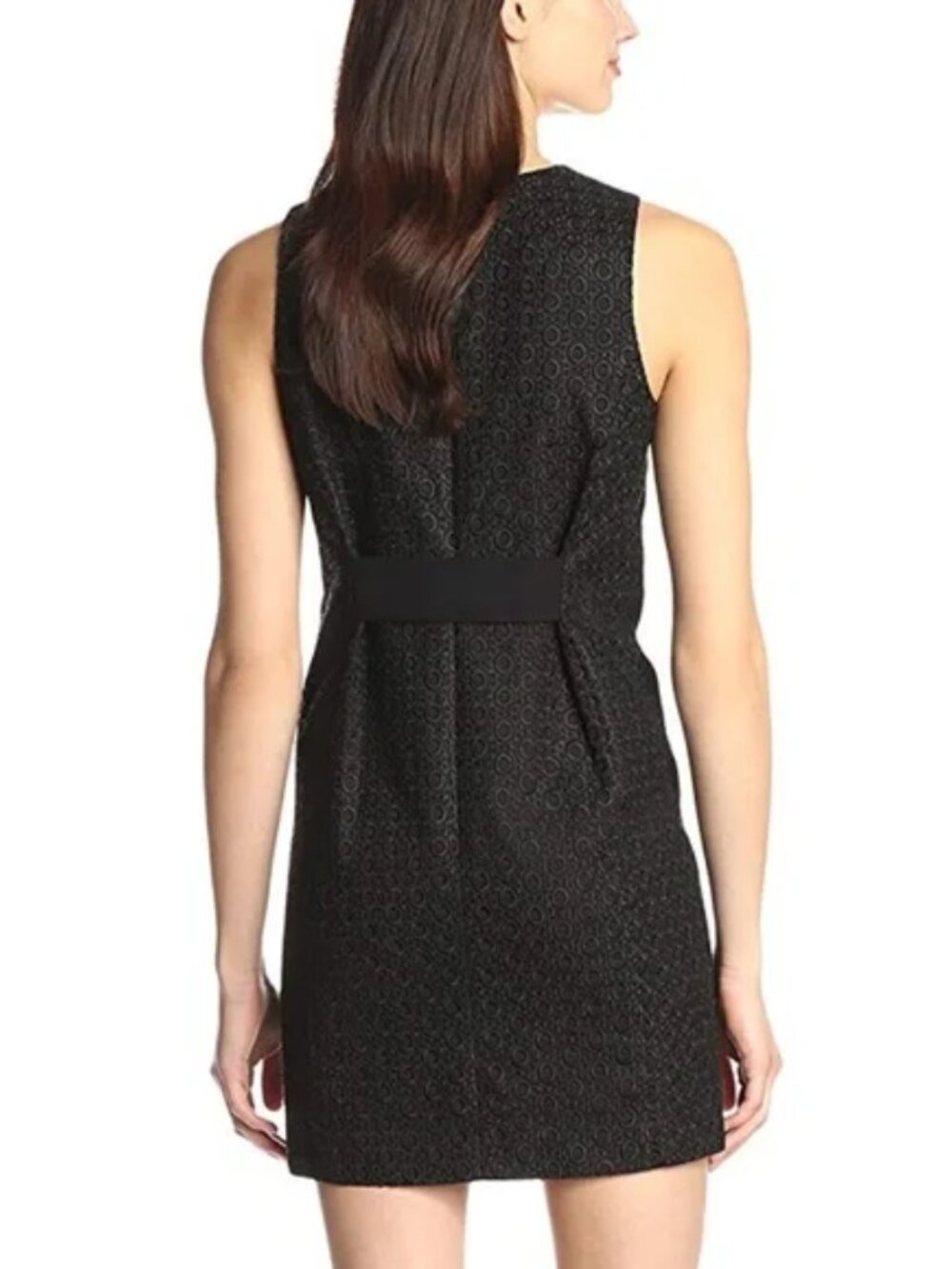 Theory Gwideen Black Eyelet Shift Dress Size 4 NWT - Picture 2 of 9